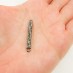 Load image into Gallery viewer, DC5. Diamond Black Rhodium Sterling Silver Bar Connector