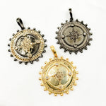 Load image into Gallery viewer, DP708. Diamond Sterling Silver Round Star Pendant