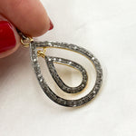 Load image into Gallery viewer, DP325. Diamond Sterling Silver Drop Dangle Pendant