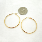 Load image into Gallery viewer, GER168. 14K Solid Gold Hollow Hoop Earrings