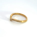 Load image into Gallery viewer, 14k Solid Gold Diamond Chevron Ring.