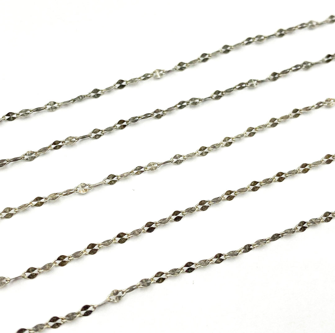 Z46OX. Oxidized Sterling Silver Flat Marina Chain