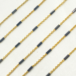 Load image into Gallery viewer, Gold Plated Sterling Silver Satellite Black Rhodium Tube Chains