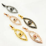 Load image into Gallery viewer, DP354. Diamond Sterling Silver Eye Pendant with Gemstone