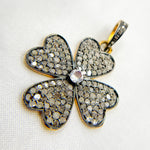 Load image into Gallery viewer, DP195. Diamond Sterling Silver Flower Pendant with Gemstone