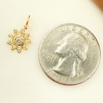 Load image into Gallery viewer, 14K Solid Gold Diamond Flower Charm. GDP268