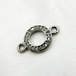 Load image into Gallery viewer, DC878. Diamond Sterling Silver Round Connector