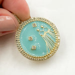 Load image into Gallery viewer, Diamond Sterling Silver Round Geminis Zodiac Symbol Enamel Pendant