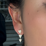 Load image into Gallery viewer, ER416792Y. 14K Solid Gold Diamond Tree Hearts Dangle Earrings
