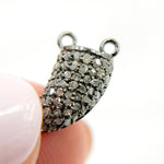 Load image into Gallery viewer, DC046. Diamond Silver Black Rhodium Horn Connector Charm