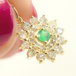 Load image into Gallery viewer, 14K Solid Gold Diamond Flower Charm. GDP211