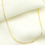 Load image into Gallery viewer, 14K Solid Gold Paperclip Long & Short Link Chain