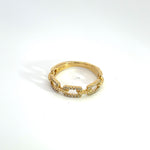 Load image into Gallery viewer, 14k Solid Gold Diamond Chain Ring.
