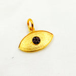 Load image into Gallery viewer, DC339. Diamond Sterling Silver Eye Pendant with Gemstone