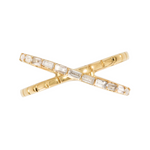 Load image into Gallery viewer, 14K Solid Gold Diamond and Band Cross Ring.