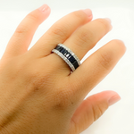 Load image into Gallery viewer, 14k Solid Gold Blue Sapphire and Diamond Eternity Band Ring.