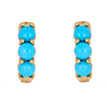 Load image into Gallery viewer, 14K Gold Turquoise Hoops