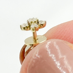 Load image into Gallery viewer, 14k Solid Gold Diamond Flower Stud Earrings.  ER413630Y
