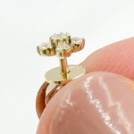 Load image into Gallery viewer, ER413630Y. 14k Solid Gold Diamond Flower Stud Earrings