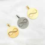 Load image into Gallery viewer, DC099. Diamond Sterling Silver Round Infinity Symbol Pendant