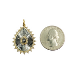 Load image into Gallery viewer, KSG24. 925 Sterling Silver Black Rhodium with Diamonds Drop Shape Charm