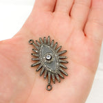 Load image into Gallery viewer, Diamond Sterling Silver Eye Enamel Pendant with Gemstone