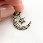 Load image into Gallery viewer, Sterling Silver Moon and Dangle Star Pendant