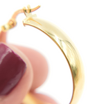 Load image into Gallery viewer, GER100. 14K Solid Gold Smooth Hollow Hoop Earrings