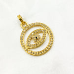 Load image into Gallery viewer, DP486. Diamond Sterling Silver Round Eye Pendant with Gemstone