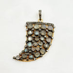 Load image into Gallery viewer, DSP042. Diamond Silver Gemstone Horn Pendant