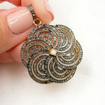 Load image into Gallery viewer, DP255. Diamond Sterling Silver Flower Pendant with Gemstone