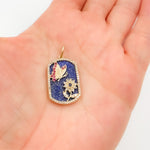 Load image into Gallery viewer, 14K Gold Plaque Butterfly and Flower Pendant