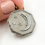 Load image into Gallery viewer, Diamond Sterling Silver Octagon Pendant