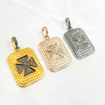 Load image into Gallery viewer, DP024. Diamond Sterling Silver Rectangle Cross Pendant