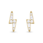 Load image into Gallery viewer, 14K Solid Gold Diamond Ray Studs