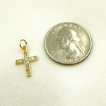 Load image into Gallery viewer, Solid Gold Cross Charm in Diamond, Ruby, Blue Sapphire and Emerald