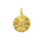 Load image into Gallery viewer, 14K Solid Gold with Diamonds Circle Charm. GDP212