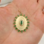 Load image into Gallery viewer, 14K Solid Gold Diamond and Gemstone Oval Charm. GDP565