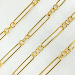 Load image into Gallery viewer, Gold Plated Sterling Silver 3 Round Links & 1 Long Smooth Oval Chain