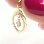 Load image into Gallery viewer, 14K Solid Gold Diamond Organic Charm. GDP468
