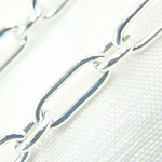 Load image into Gallery viewer, Silver Hollow Smooth Paperclip Long & Short Link Chain