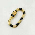 Load image into Gallery viewer, Diamond Sterling Silver Oval Carabiner Clasp with Enamels