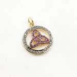 Load image into Gallery viewer, Silver Round Celtic Trinity Knot Pendant with Gemstone