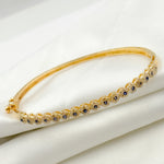 Load image into Gallery viewer, KG248. 14K Solid Gold Bangle with Diamonds and Stones