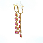 Load image into Gallery viewer, GDT501RB. 14k Solid Gold Diamond and Ruby Dangle Earrings