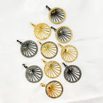 Load image into Gallery viewer, Diamond Sterling Silver Round Fancy Pendant with Gemstone