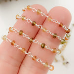 Load image into Gallery viewer, Tourmaline Sterling Silver Wire Chain