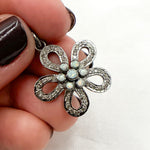Load image into Gallery viewer, DP513. Diamond Sterling Silver Flower Pendant with Gemstone