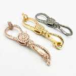 Load image into Gallery viewer, Diamond Sterling Silver Double Trigger Clasp