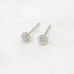 Load image into Gallery viewer, ER115283. 14k Solid Gold Diamond Flower Studs